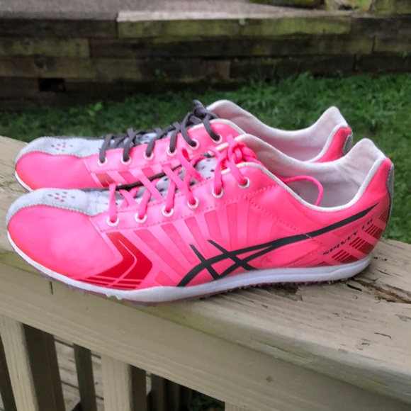 ASICS Spivey Track/Running women’s Pink/Gray size 7.5 with Spikes. Like new! - Picture 2 of 4